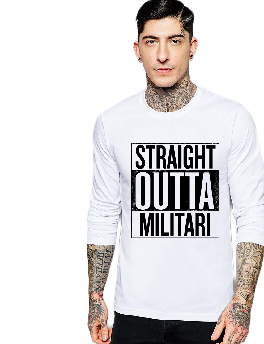 Bluza barbati alba - Straight Outta Militari - CATEGORIE